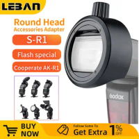Godox S-R1 Round Head Flash Speedlight Adapter AK-R1 Adapter Ring for TT685 V860II V350 TT600 Yongnuo Canon Nikon Sony Flash