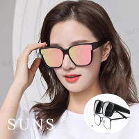【SUNS】台灣製偏光太陽眼鏡 芭比粉 墨鏡 抗UV400/可套鏡(防眩光/遮陽/眼鏡族首選)