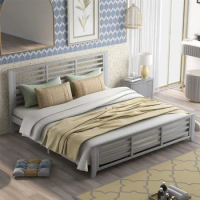 King Size Platform Bed Frame Wooden Bed Frame with Headboard and Footboard for indoor bedroom furniture