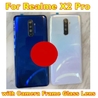 High Quality Back Battery Cover Housing Door Rear Case For realme X2 Pro / X2Pro with camera frame glass lens + Adhesive