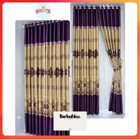[PROMO PRODUK] Gorden Jendela Poni Aesthetic Geliter Bunga Glossy Premium Pintu Kamar Blackout Tebal