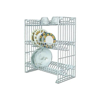 Ks120 Rak Piring 2 Susun Mangkok Sendok Garpu Pisau Dish Drain Rack