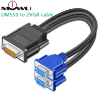 DMS 59 Pin Male to 2 HDMI/VGA/DVI/DP Female Splitter Extension Cable Adapter for graphics card HDMI Monitors