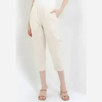 Giordano Women's Linen Audrey Pants - Creamware [0542520404] L