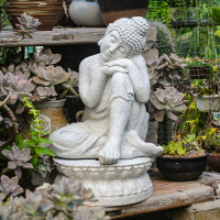 中式禪意佛像佛頭裝飾品擺件仿古石雕庭院花園景觀擺設釋迦牟尼佛