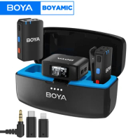 BOYA BOYAMIC Wireless Lavalier Lapel Microphone for iPhone Android Smartphone DSLR Cameras Youtube Audio Recording Streaming