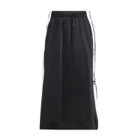 【adidas 愛迪達】Adibreak Skirt 女 長裙 運動 休閒 復古 三葉草 按扣 拉鍊口袋 黑白(IU2527)