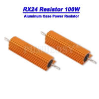 RX24 100W Aluminum Power Metal Case Wirewound Resistor 0.01 ~ 100K 0.1 0.5 1 1.5 2 6 8 10 20 100 150 200 300 1K 10K Ohm