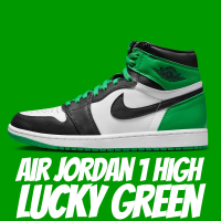 【NIKE 耐吉】休閒鞋 Air Jordan 1 High Lucky Green 幸運綠 綠黑 女鞋 大童 FD1437-031