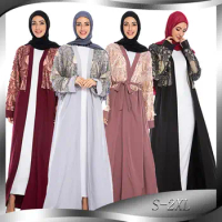 Abaya Turkish Vetement Femme 2019 Moroccan Kaftan Simple Tassel Stitching Fashion Musulmane Femme Robe