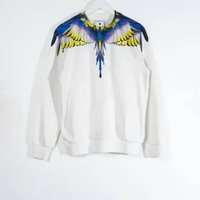 Sweater MARCELO BURLON WINGS YELLOW PURPLE WHITE SWEATSHIRT 100% ORIGINAL S