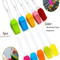 5pcs Silicone Grill Brush Bread Chef Brush Pastry Oil Cooking Smear BBQ Brush Tool Camping Baking Pan Oil Brush Kitchen Brush