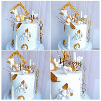 [Hare.D]現貨 直角造型 蛋糕插牌 雙層直角 壓克力蛋糕插牌 蛋糕裝飾 生日 週年 紀念日 烘培小物