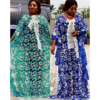Baru Gaun Afrika untuk Wanita Dashiki Longgar Renda Afrika Gaun Pakaian Afrika Bazin Bordir Gamis Abay Dubai Muslim Long Dress