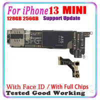 Free Shipping For iPhone 13 MINI Motherboard With Face ID 128GB 256GB 512GB Free iCloud Unlocked Mainboard Full Chips