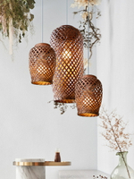 創意個性竹編吊燈日式禪意燈具餐廳客棧民宿客廳原生態藝術造型燈