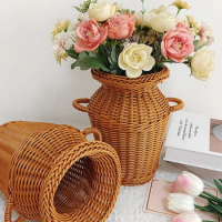 Hand-woven vase flower ware Chinese vintage flower arrangement vase strong durable home decoration modern decorative vase