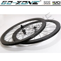 UCI Quantity 700c Carbon Wheelset Disc Brake Clincher Tubeless 25mm Width Novatec / DT / Chosen Road Disc Brake Wheels