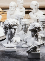 【10個套裝C】樹脂小石膏像5-8cm迷你人物模型大衛琴女貝多芬莫扎特擺件美術教具繪畫素描頭像人像雕塑石膏體