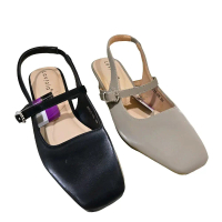 Laviola sepatu sandal selop heels 5cm wanita aksesoris gesper ringan & empuk bangets ori size 36-40