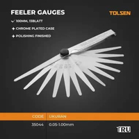 Alat Ukur Celah / Feeler Gauge 13 Blades / Puller Fuller / Setelan Klep / FEELER GAUGES TOLSEN 35044