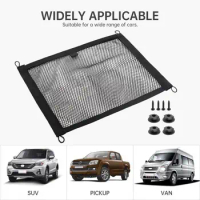 Car Mesh Pocket With Mounting Screws Hooks Car Storage Net Grille Grill Protector Cover Compatible Multifunctional Luggage Net