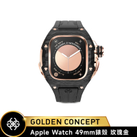 【Golden Concept】Apple Watch 49mm錶殼 玫瑰金錶框 黑橡膠錶帶 WC-RSCIII49-BK-RGC