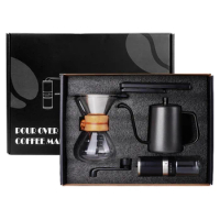 2021 Hot Sale V60 Outdoor Modern Manual Drip Travel Bag Gift Box Packaging Grinder Pot Kettle Pour Over Coffee Maker Set
