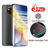 3 Pcs Matte Anti-fingerprint Hydrogel Film For Xiaomi Poco X3 Pro Screen Protector On Poko X 3 Pocox3 X3pro Not Protective Glass