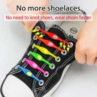 10 Pair No Tie Shoelace for Children and Adult Rubber Zapatillas Fit All Shoes Silicone Shoelaces Round Elastic Shoe Laces Lazy