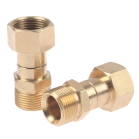 Sambungan hos swivel untuk mesin pencuci tekanan tinggi diperbuat daripada brass dengan pengikat M22
