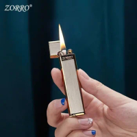 Zorro 668 Mini ultra-thin classic logo Kerosene Gentleman lighter Creative small Grinding wheel metal men's high-end gift