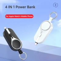 3000mAh Power Bank Wireless Charger for iWatch Apple Watch 7 6 5 4 3 Powerbank for iPhone Xiaomi Samsung Huawei External Battery