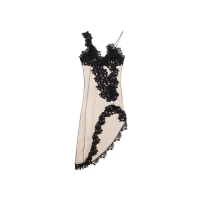 Lace Splicing Sling Dress Women's Summer V-neck Sexy Split Maxi Dress Irregular Style Skirt
