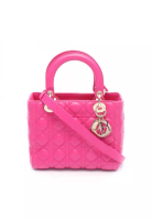 Christian Dior Pre-Loved Christian Dior LADY DIOR lady dior Canage Handbag leather Pink purple 2WAY
