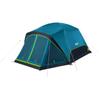 Coleman Skydome Camping Tent with Dark Room Technology and Screened Porch, Weatherproof 4/6 Person Tent Blocks 90% of Sunlight,