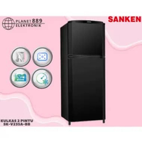 SANKEN SK-V235A-BB / SK-V233PA-BB KULKAS 2 PINTU 230 LITER SUPER HEMAT A+ TEMPERED GLASS TRAY RACK L