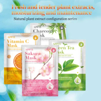 Green Tea Sakura Moisturizing Oil-Control Repair Skincare Acne Cleansing Anti-Aging Whitening Face Beauty Sheet Mask