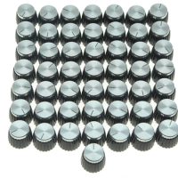 Pack of 50 Guitar Amplifier Knobs Black/Silver Cap fits Marshall AMP Amplifiers