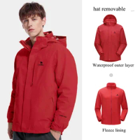 GOLDEN CAMEL Hiking Jackets Women 3 In1 Detachable Heated Fleece Jacket for Men Winter Coats Waterpr