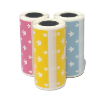 3 Rolls Cartoon Direct Thermal Labels Roll 2.17*1.18in Strong Adhesive Sticker for PeriPage A6 Pocket BT Thermal Printer
