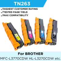 ตลับหมึกTN263 / TN267 BK/C/M/Y TN263/TN267/TN-263/TN-267ปริ้น Brother HL-L3230CDN/HL-L3270CDW/DCP-L3