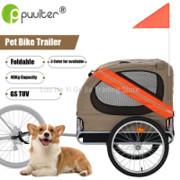20 Inch Pet Bike Trailer, Alu Rim Rubber Tyre Wheels And Steel Frame Bicycle Cart Dog Carrier