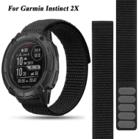 Instinct 2X Hook Loop Nylon Strap Watchband For Garmin Fenix 6X 6 Pro 5X 5 7X 7 Epix 2 935 945 Wristbands 26 22mm Watch Bracelet