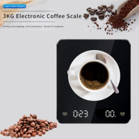Digital Coffee Scale Rechargeable Drip Coffee Scale USB Timing Smart LED Digital High Precision Hand-held Electronic Home Kitche