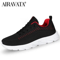 Men's Trendy Lace Up Knit Sneakers Casual Outdoor Athletic Running Walking Gym Shoes