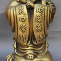 YM 305 chinese Buddhism wealth ruyi Stand Bag Happy Maitreya Buddha Statue