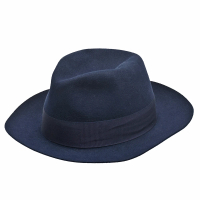 【Hermes 愛馬仕】蝴蝶結裝飾造型紳士帽(深藍H182018-NAVY)