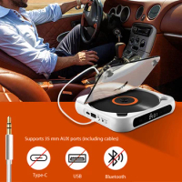 Portable CD Player Bluetooth Speaker Stereo CD Players LED Screen Music CD Player Walkman Memory 1200MAh Battery CD Music Player