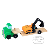【Jigsaw】兒童玩具車拖吊車搭挖土機(木質玩具/學齡玩具/卡車)